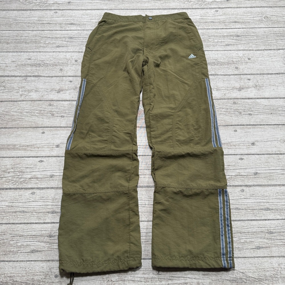 Adidas Cargo Pants Women's 12 Olive Green Mesh Lined Athletic Training Hiking